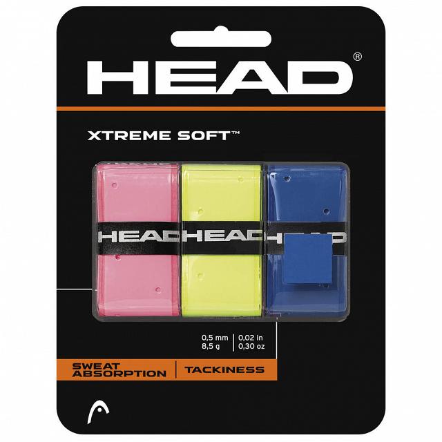 Head XtremeSoft Overgrip 3Pack Blue / Yellow / Pink